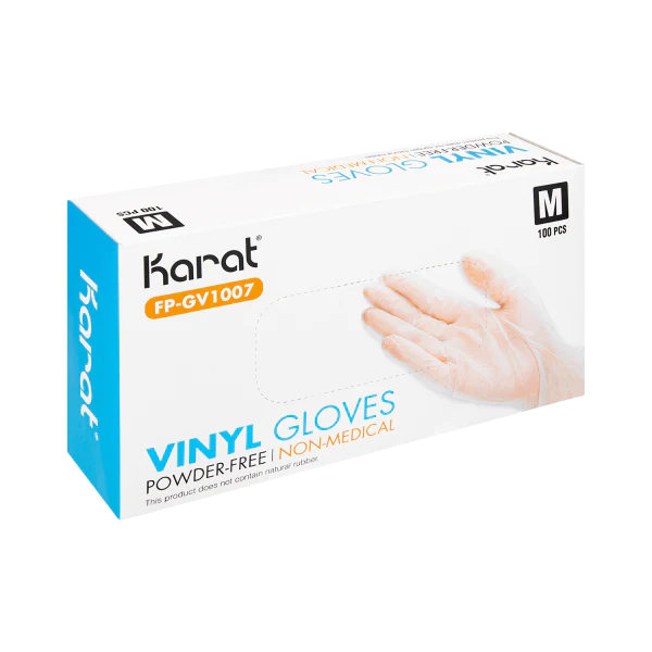 Karat Clear Vinyl Powder-Free Gloves - Medium (1000/Case)
