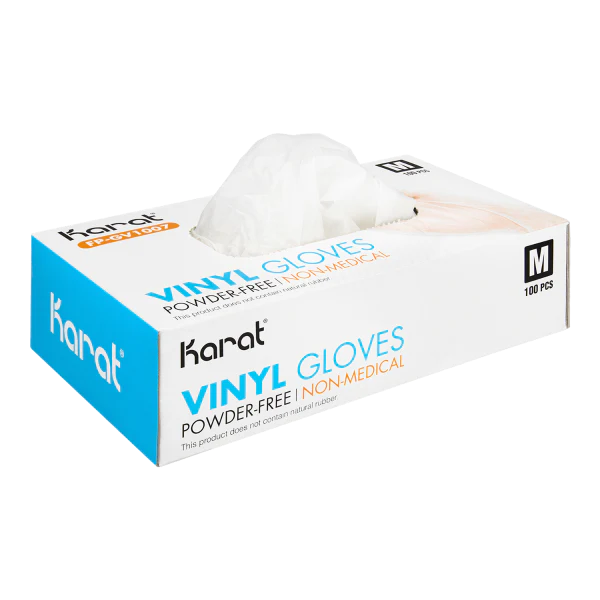 Karat Clear Vinyl Powder-Free Gloves - Medium (1000/Case)