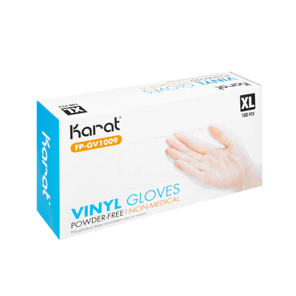 Karat Clear Vinyl Powder-Free Gloves - Extra Large (1000/Case)