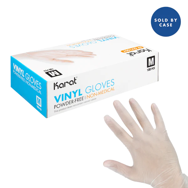 Karat Clear Vinyl Powder-Free Gloves - Medium (1000/Case)